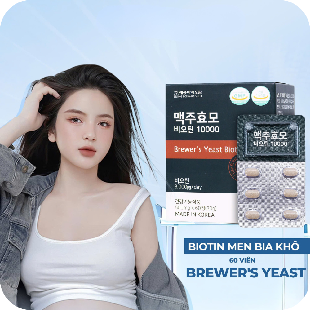 Biotin Men Bia Khô – Viên uống mọc tóc giảm rụng